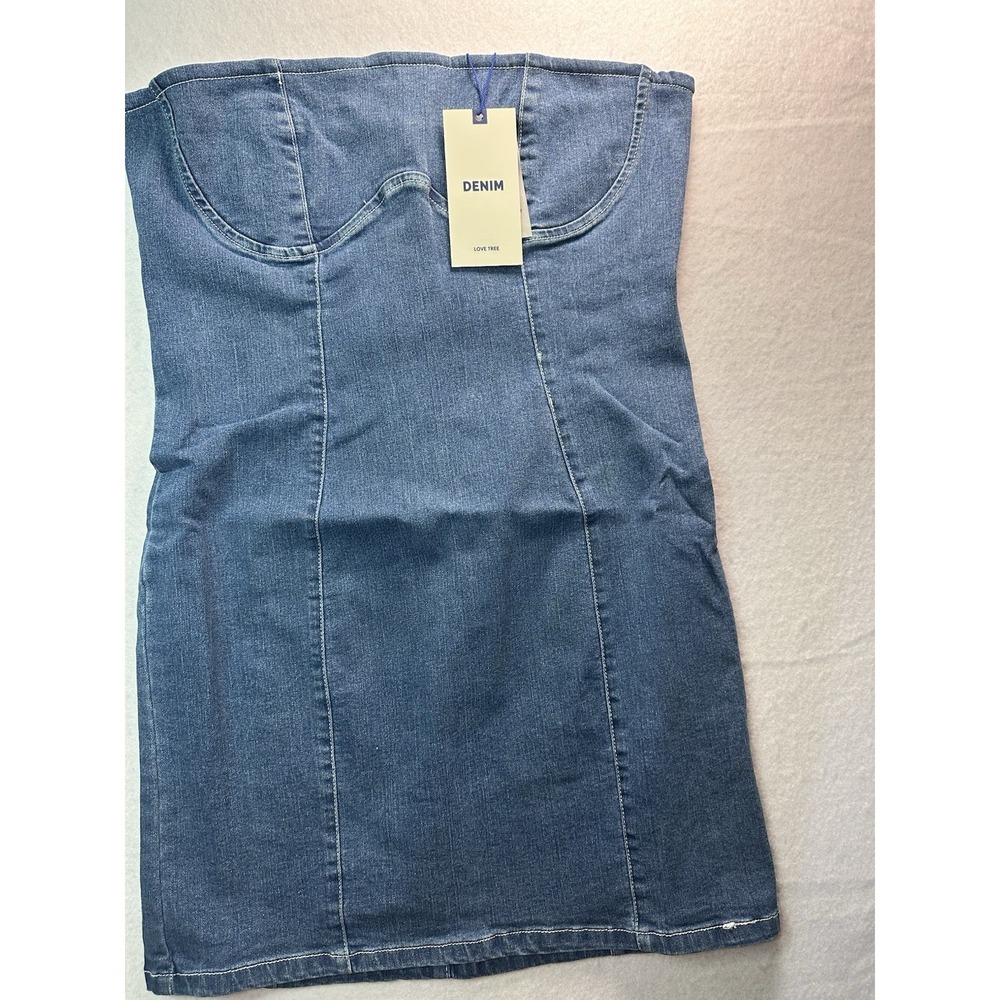 Love Tree, Denim Strapless, Mini Dress Size Medium Women's NWT